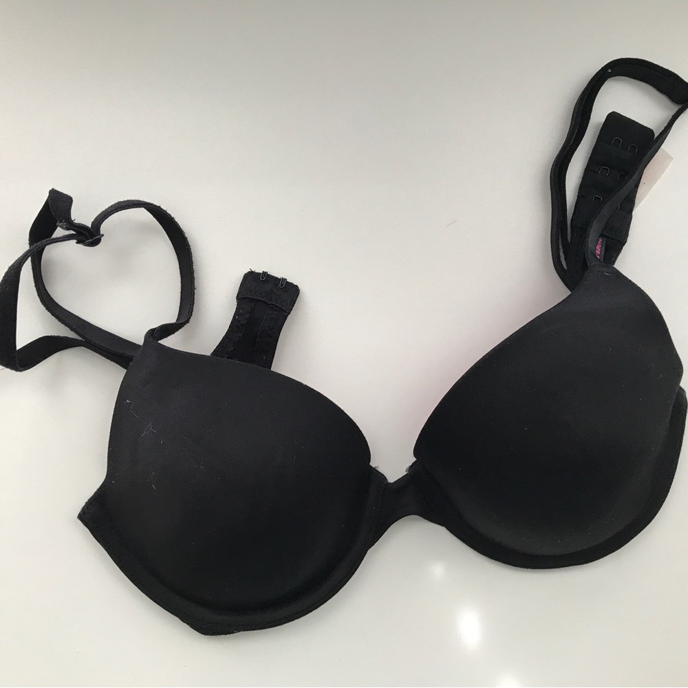 PINK - Lightly Lined Black T-Shirt Bra